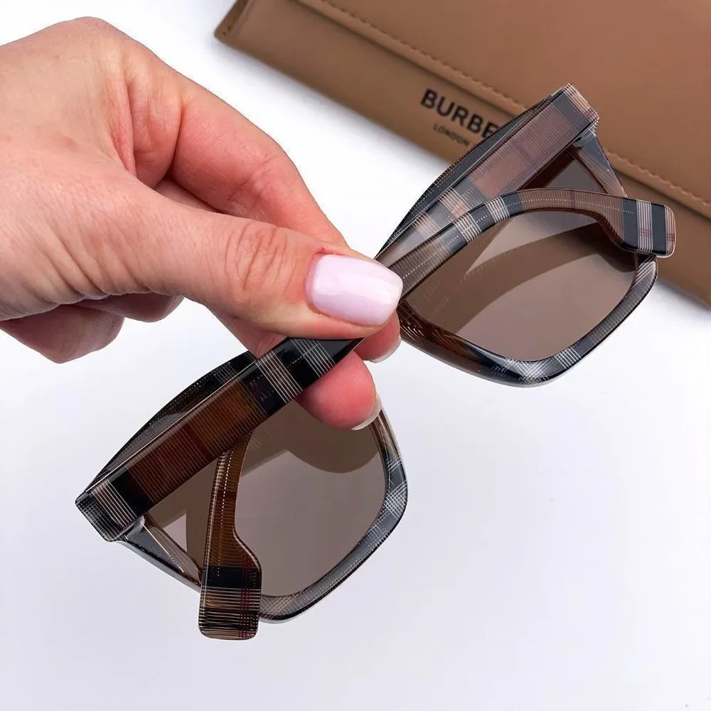 Burberry BE4348 Cooper 396673 Sunglasses Brown Check Square Unisex
